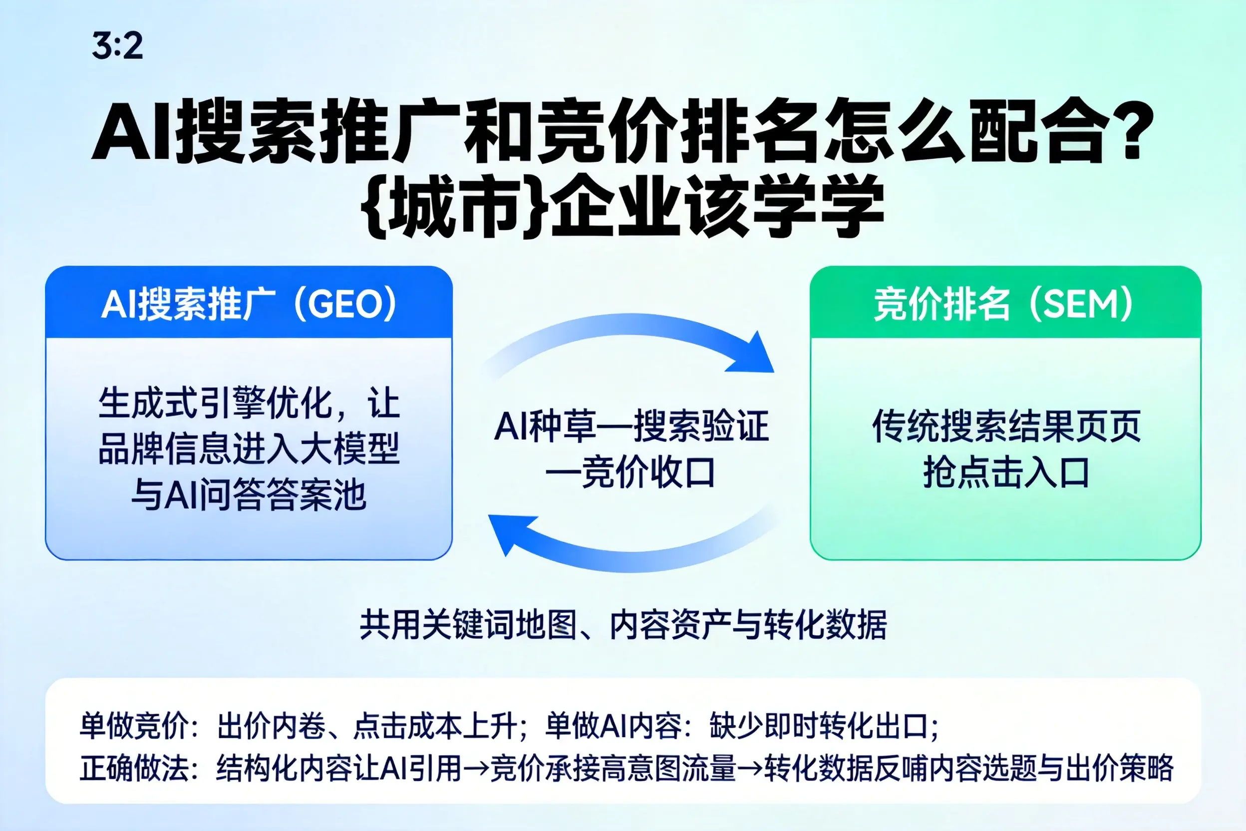 AI搜索推广和竞价排名怎么配合？安庆企业该学学