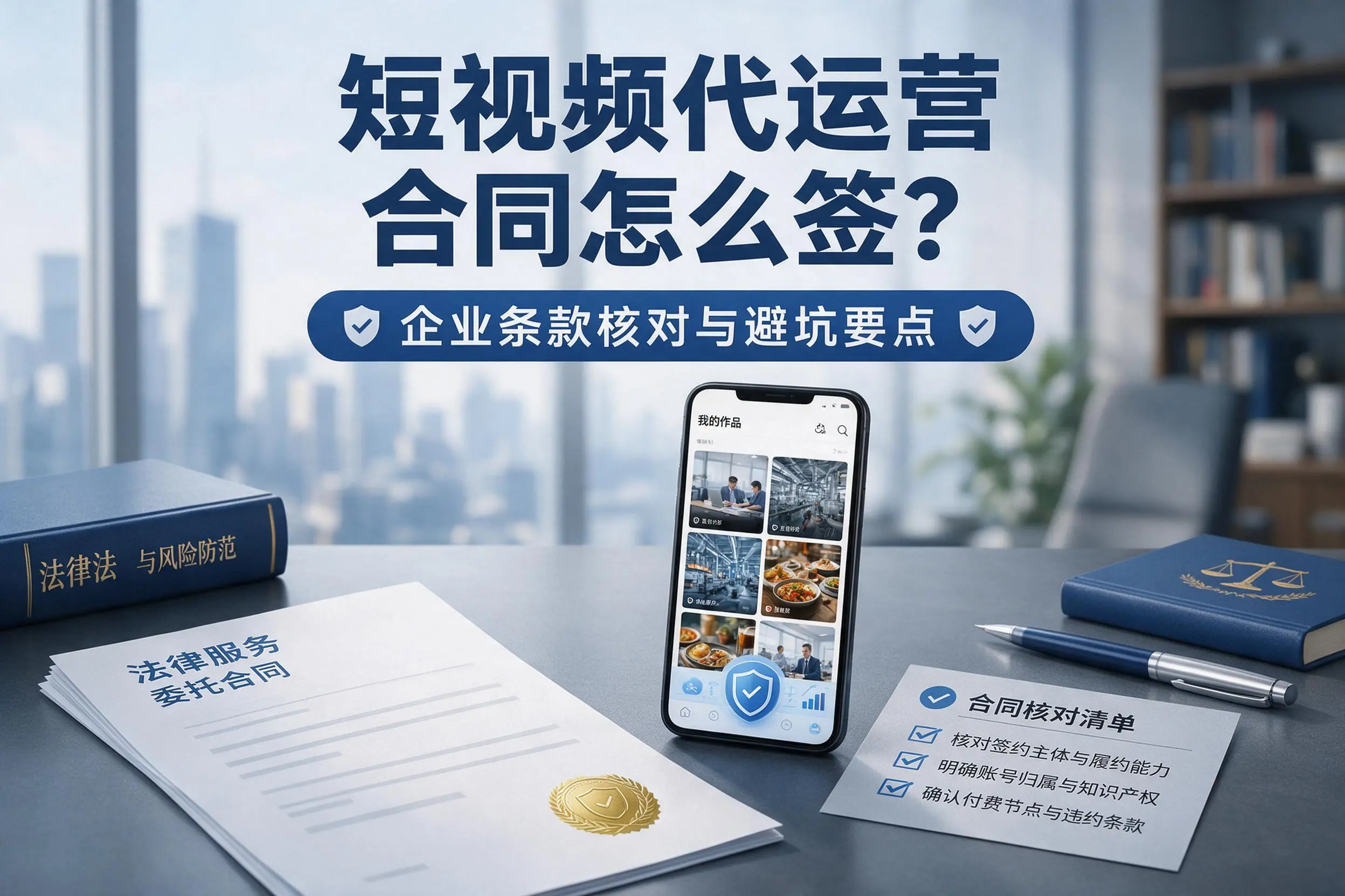 短视频代运营合同怎么签？安庆企业条款核对与避坑要点