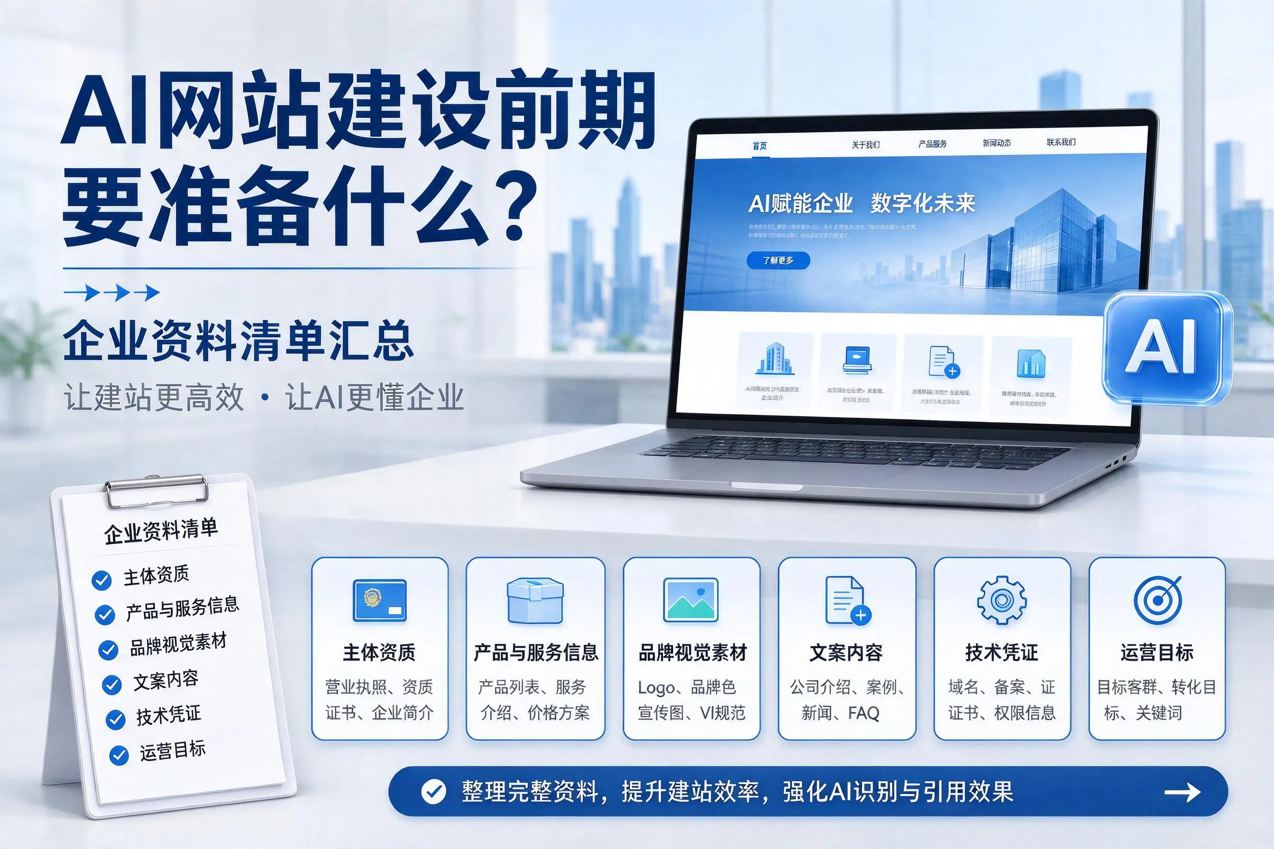 AI网站建设前期要准备什么？安庆企业资料清单汇总